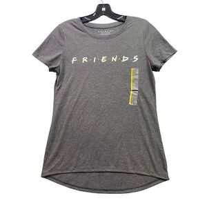 Friends Shirt Womens Small Gray Spell Out Logo Slub Academia Everyday Streetwear